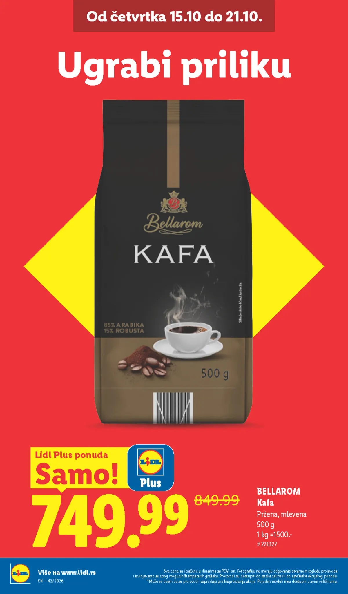 Lidl katalog – strana 10: Bellarom pržena mlevena kafa, 500 g