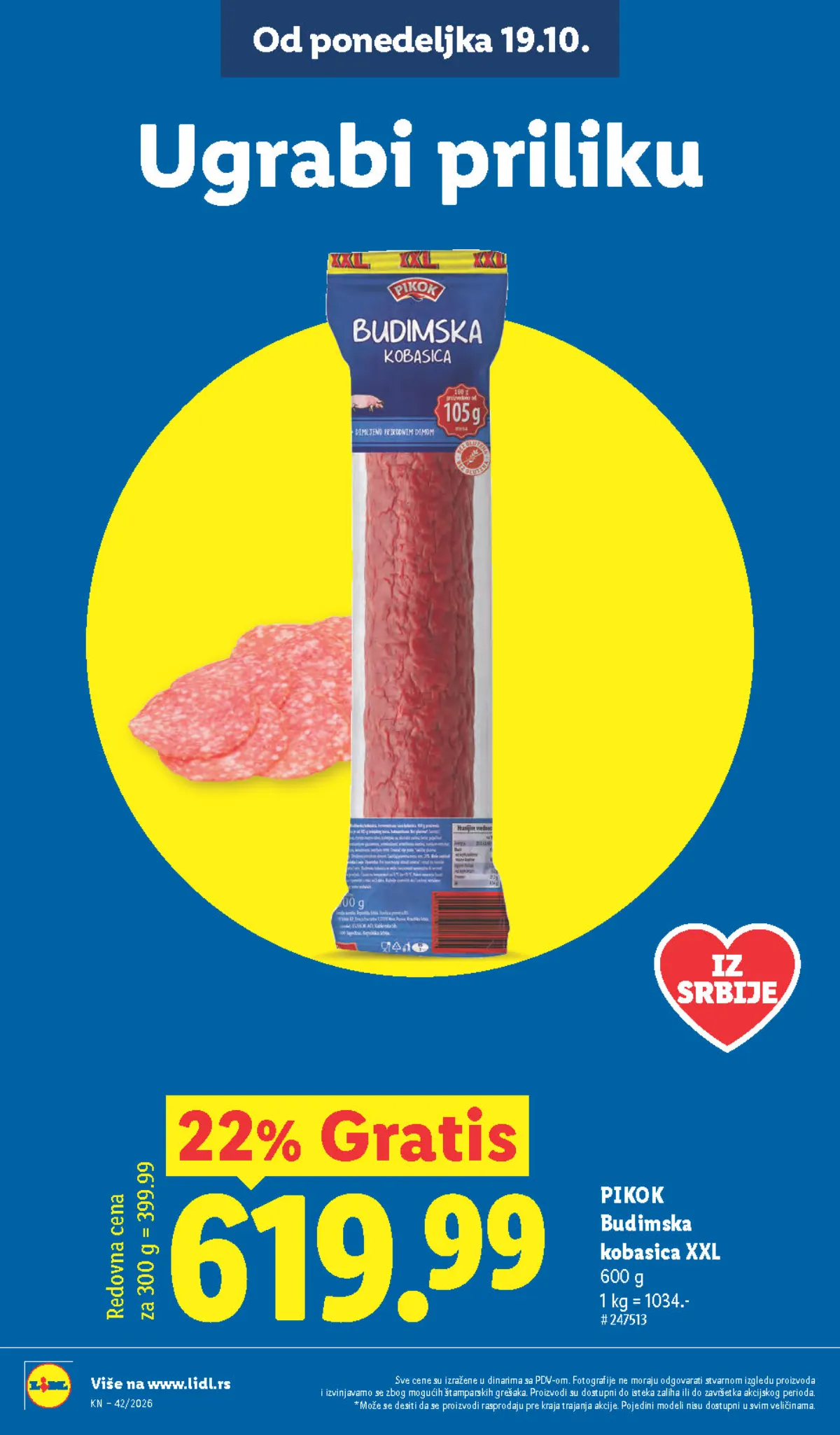 Lidl katalog – strana 18: Pikok Budimska kobasica XXL, 600 g