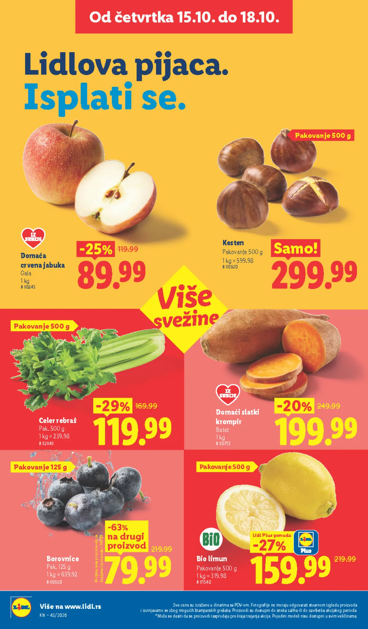 Lidl katalog – strana 20: Domaća crvena jabuka Gala, 1 kg, Domaći slatki krompir batat, 1 kg