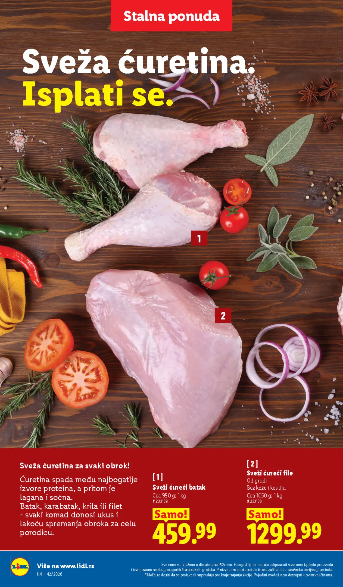 Lidl katalog – strana 22: Sveži ćureći batak, Sveži ćureći file od grudi, bez kože i kostiju