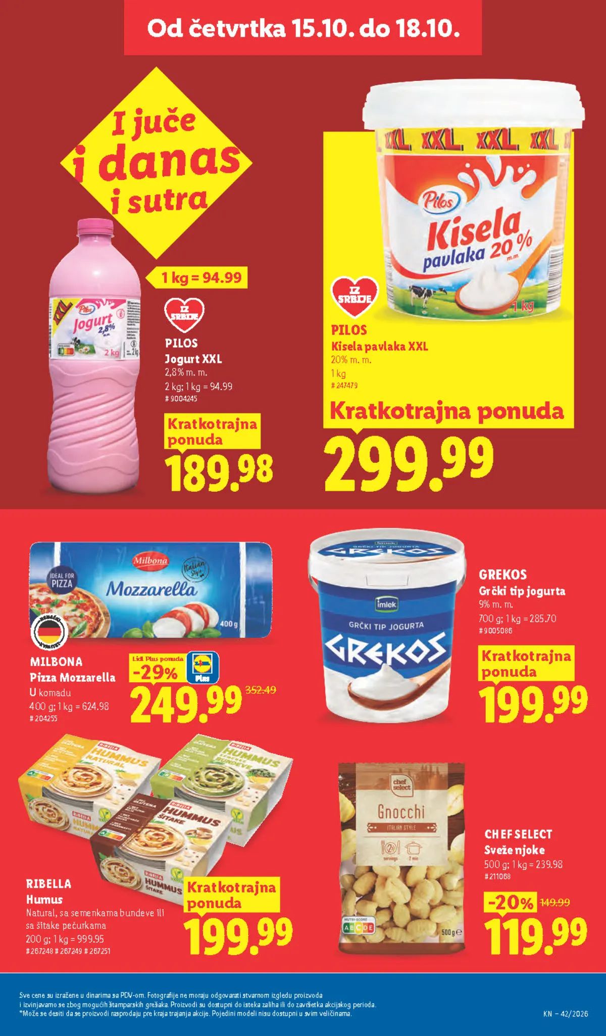 Lidl katalog – strana 27: Pilos jogurt XXL, 2,8% m. m., 2 kg, Milbona Pizza Mozzarella, 400 g