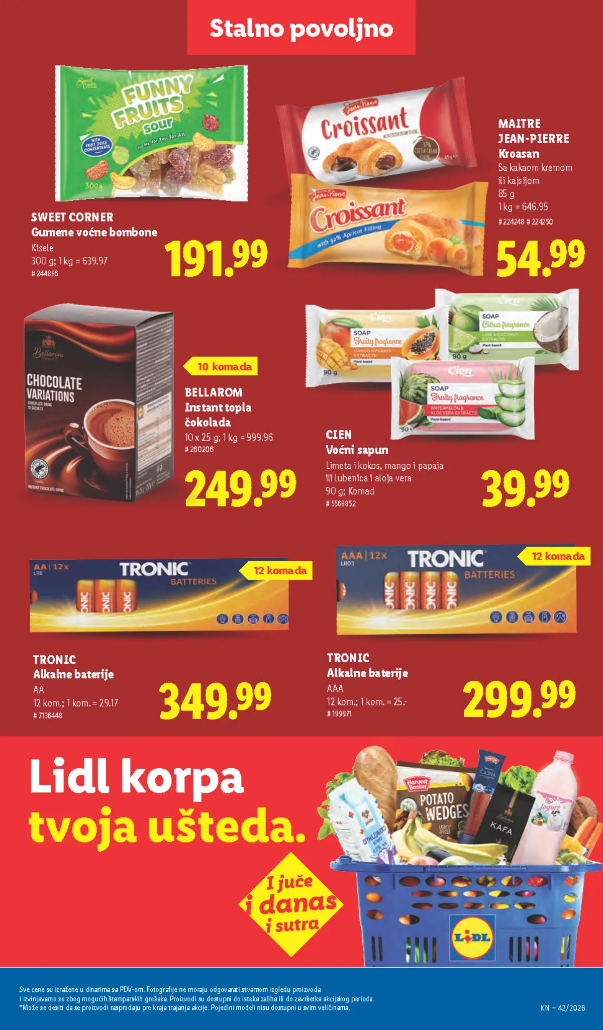 Lidl katalog – strana 41: Maitre Jean-Pierre kroasan, kakao ili kajsija, 85 g, Cien voćni sapun, 90 g, odabrane vrste