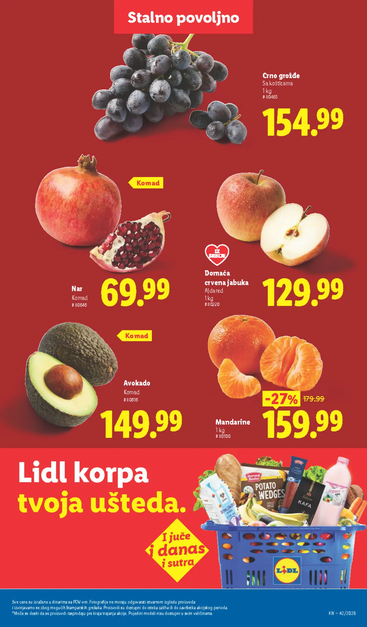 Lidl katalog – strana 45: Domaća crvena jabuka Ajdared, 1 kg, Nar, komad