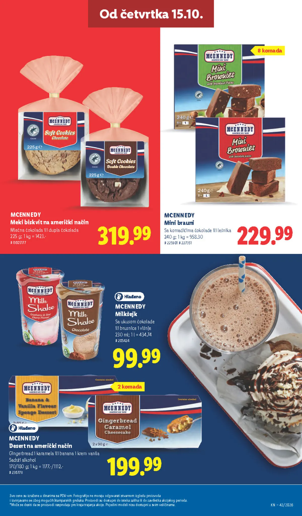 Lidl katalog – strana 55: McEnnedy mini brauni, 240 g, 8 komada, McEnnedy milkšejk, 230 ml, odabrani ukusi