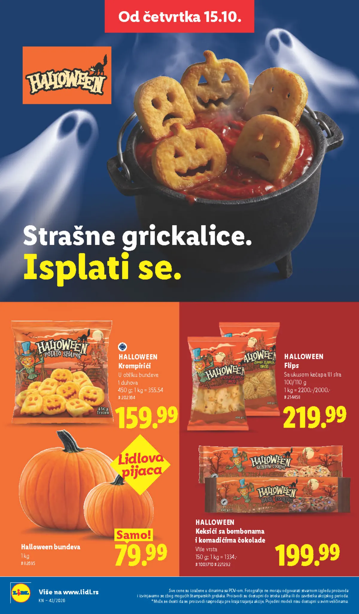 Lidl katalog – strana 56: Halloween krompirići u obliku bundeve i duhova, 450 g, Halloween bundeva, 1 kg