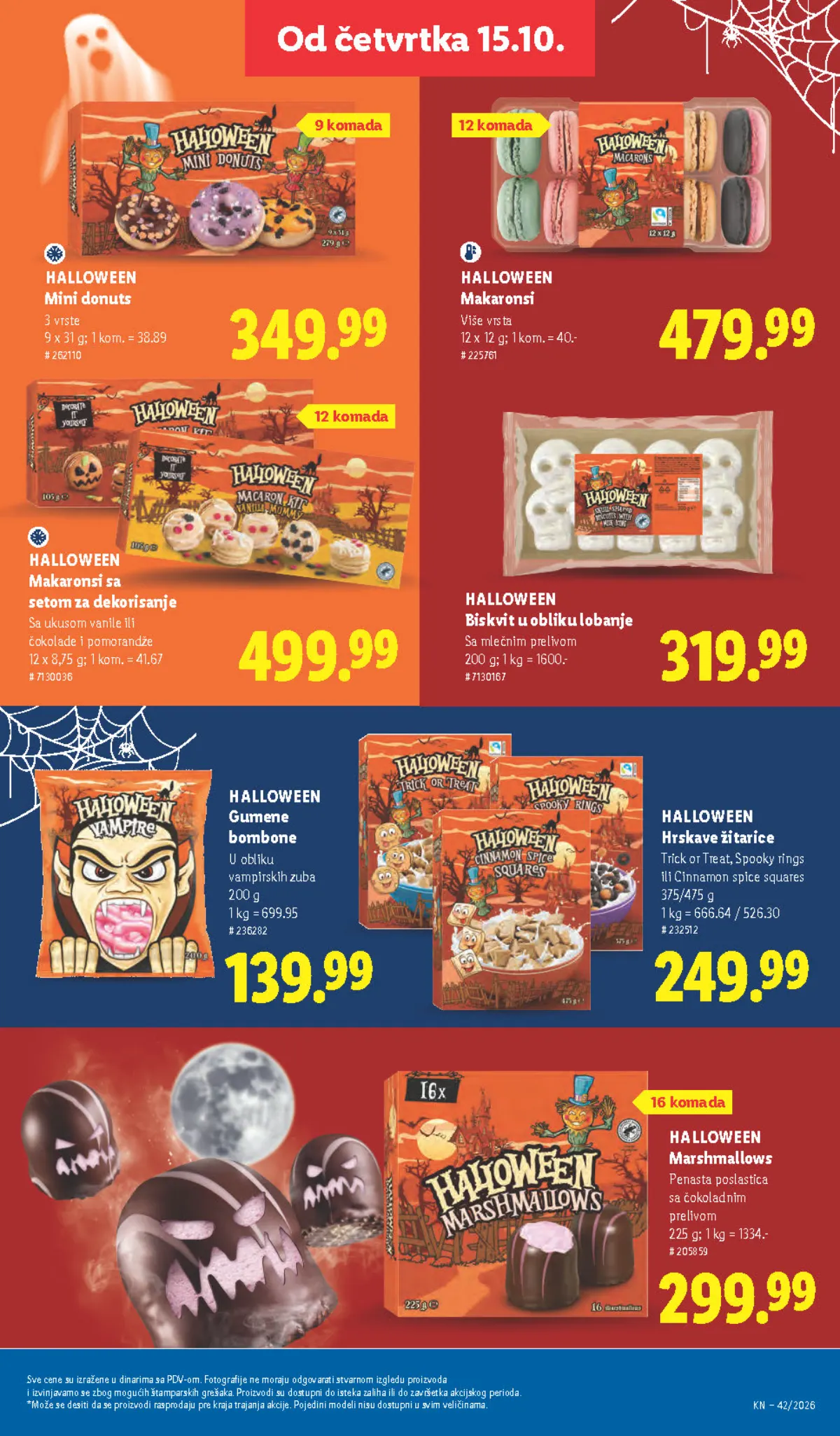 Lidl katalog – strana 61: Halloween mini donuts, 9 × 31 g, Halloween makaronsi, 12 × 12 g