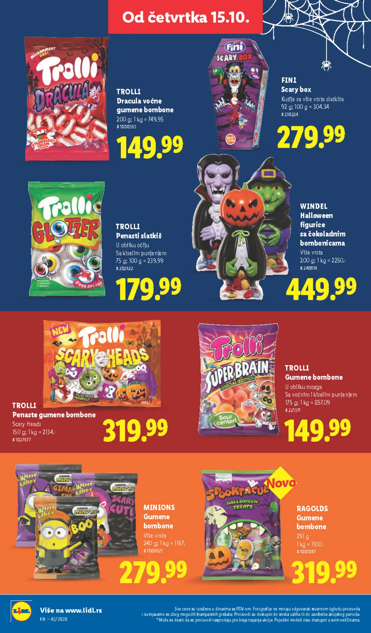 Lidl katalog – strana 62: Trolli Dracula voćne gumene bombone, 200 g, Fini Scary box sa više vrsta slatkiša, 92 g