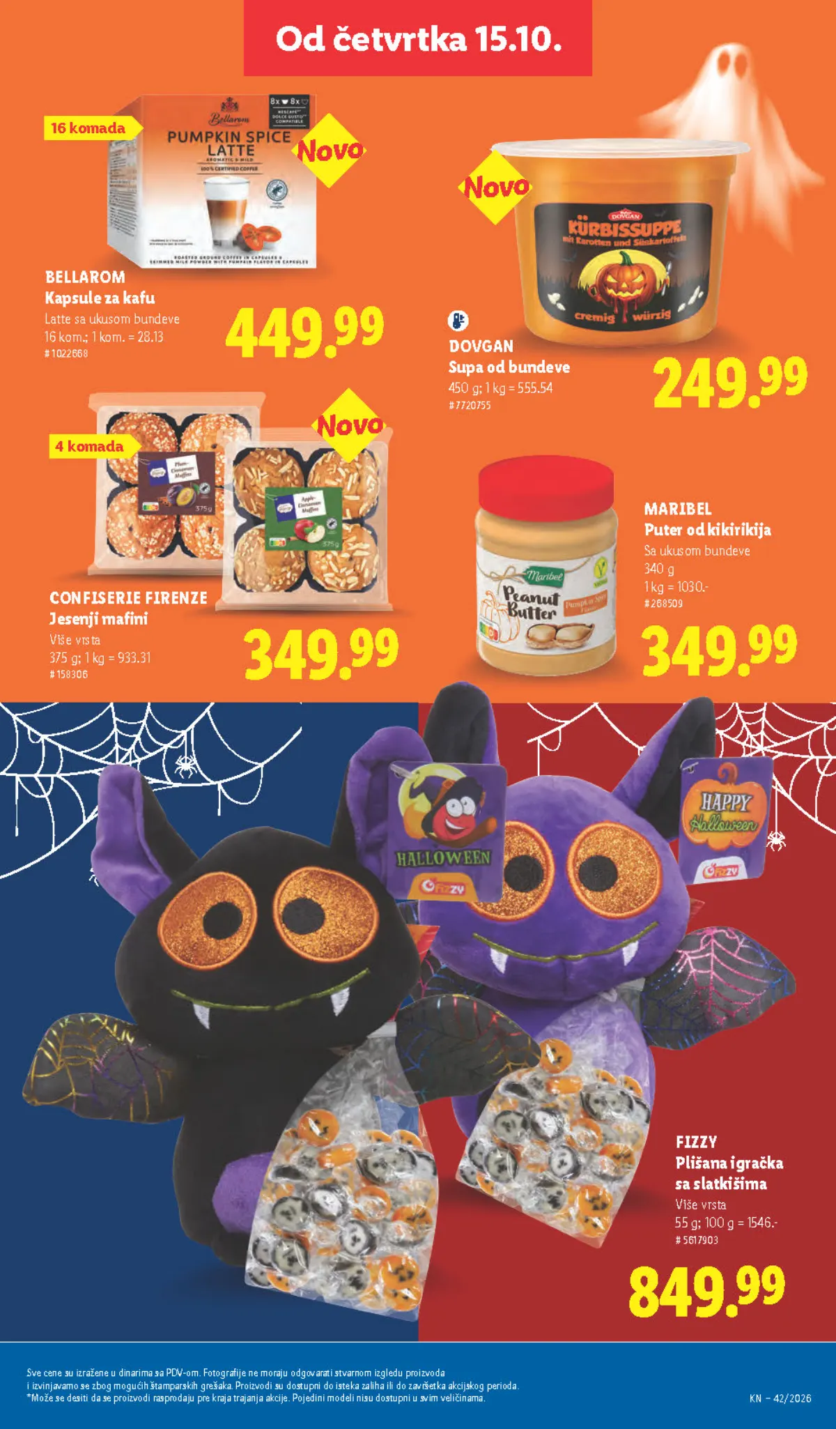 Lidl katalog – strana 63: Bellarom kapsule za kafu, latte sa ukusom bundeve, 16 komada, Dovgan supa od bundeve, 450 g