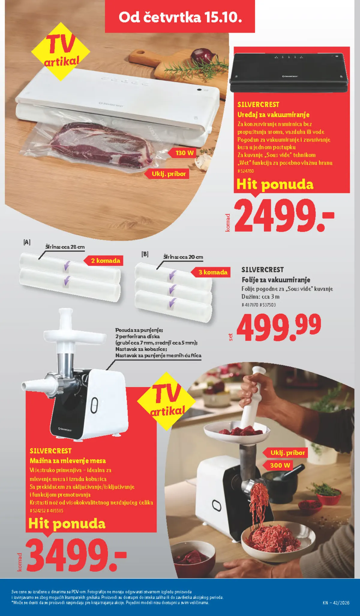 Lidl katalog – strana 77: Silvercrest uređaj za vakuumiranje, 130 W, Silvercrest mašina za mlevenje mesa, 300 W