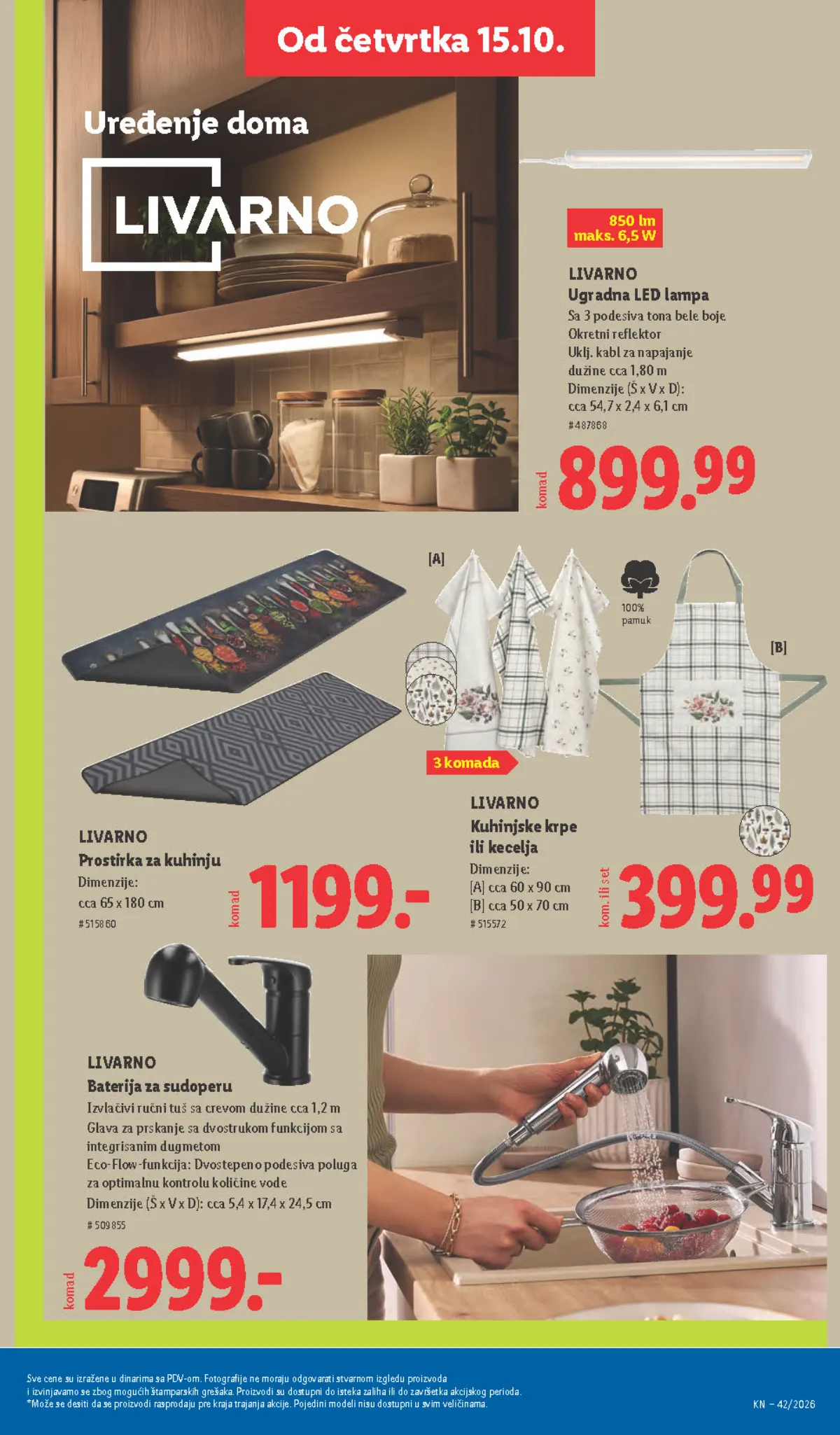 Lidl katalog – strana 81: Livarno ugradna LED lampa, Livarno baterija za sudoperu sa izvlačivim ručnim tušem