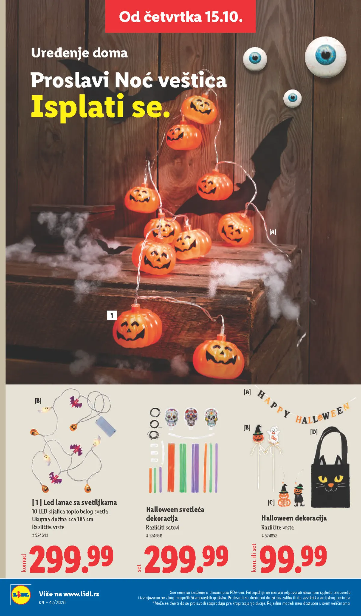 Lidl katalog – strana 82: LED lanac sa 10 svetiljki, Halloween dekoracija, odabrane vrste
