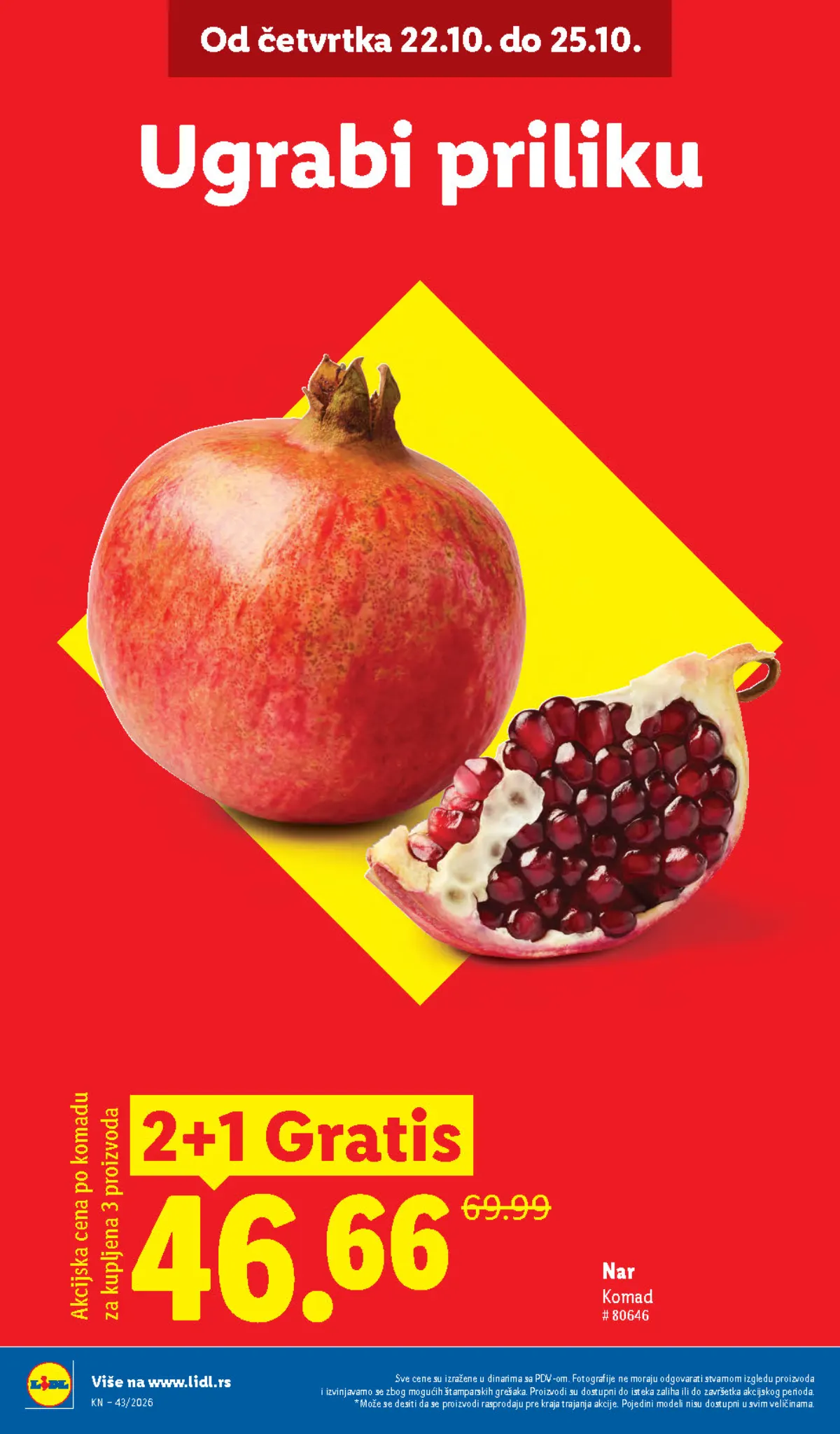 Lidl katalog 22–28.10.2026, strana 2 – nar, ponuda 2+1 gratis