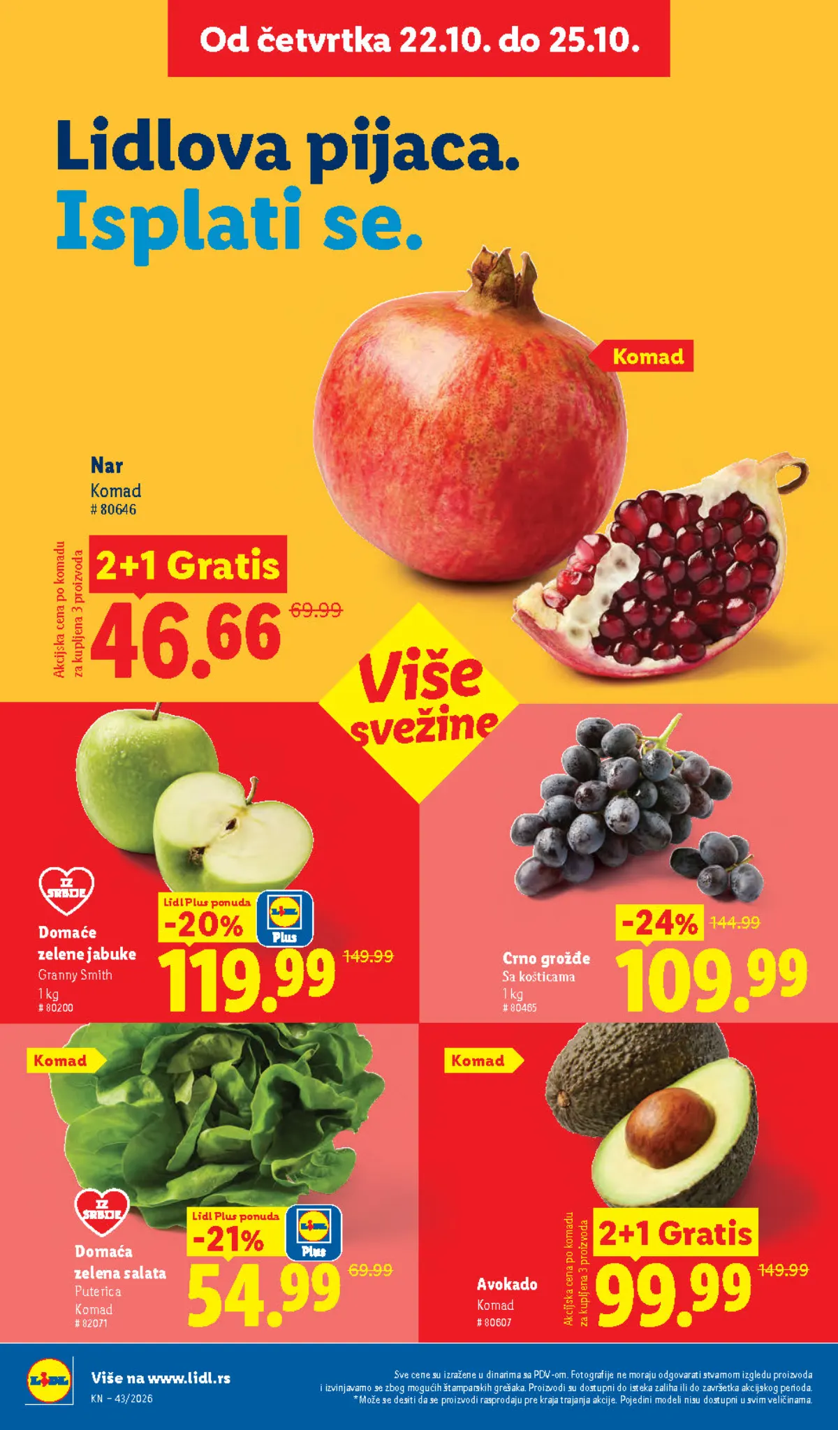 Lidl katalog 22–28.10.2026, strana 20 – nar i domaće zelene jabuke Granny Smith