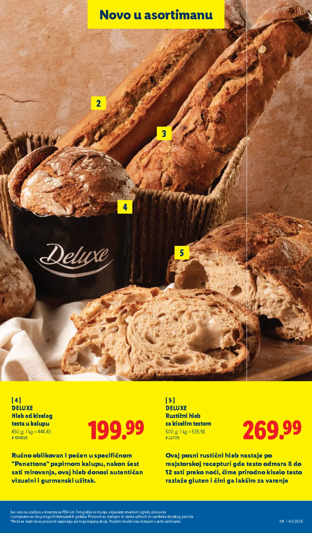 Lidl katalog 22–28.10.2026, strana 25 – Deluxe hleb od kiselog testa u kalupu i rustični hleb