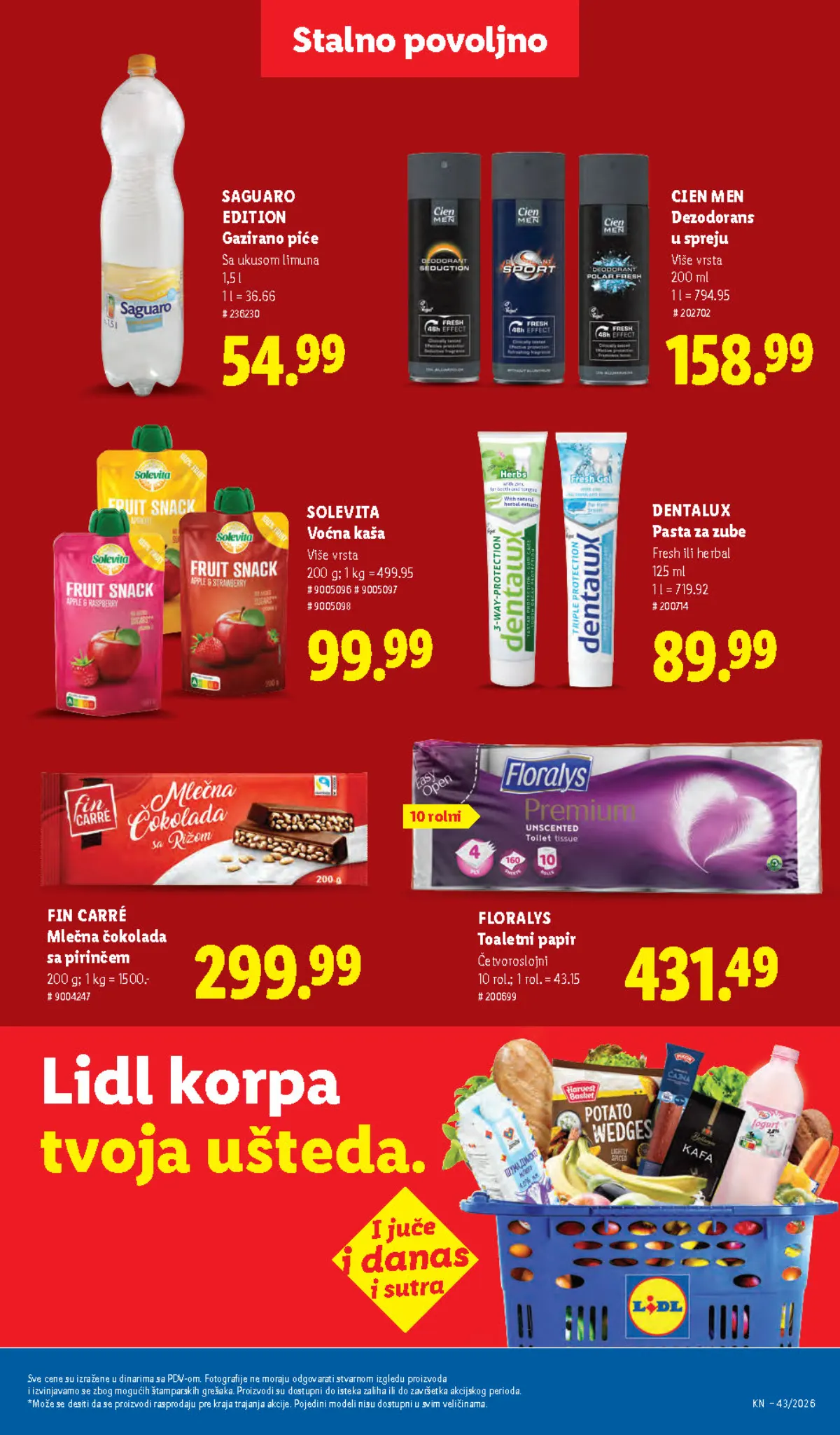 Lidl katalog 22–28.10.2026, strana 41 – Cien Men dezodorans i Dentalux pasta za zube