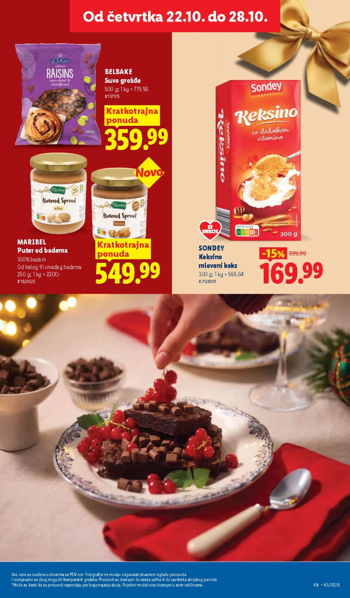 Lidl katalog 22–28.10.2026, strana 57 – Maribel puter od badema i Sondey Keksino mleveni keks