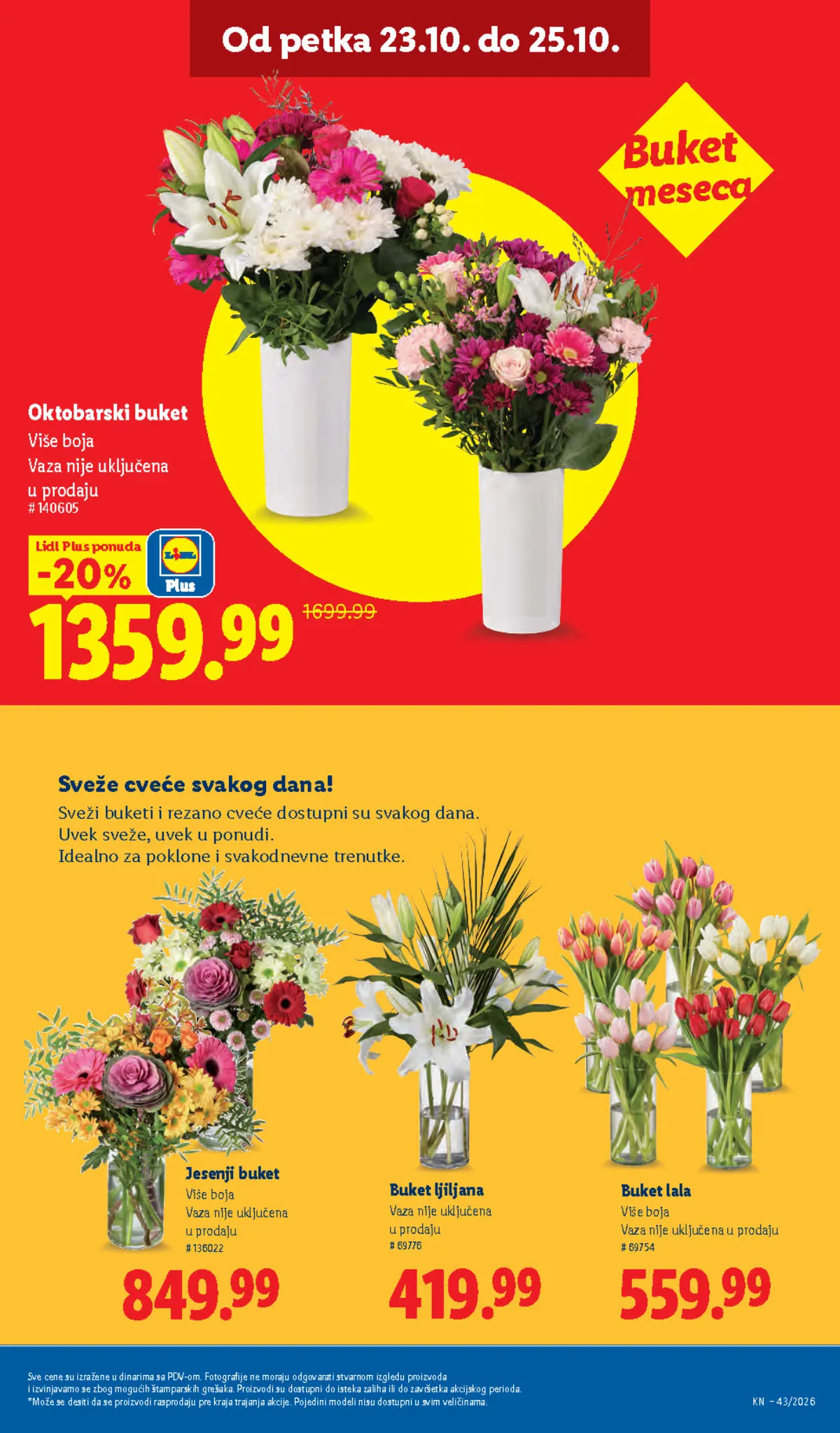 Lidl katalog 22–28.10.2026, strana 73 – oktobarski buket i jesenji buket