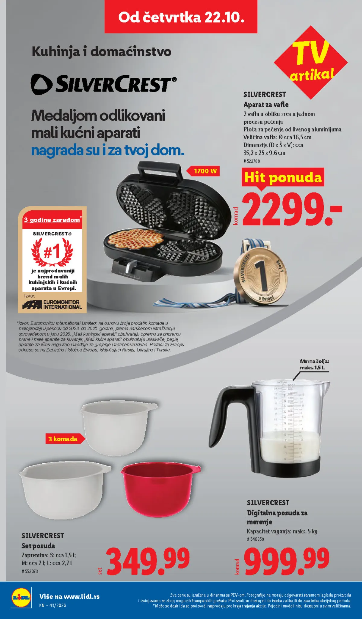 Lidl katalog 22–28.10.2026, strana 76 – Silvercrest aparat za vafle i digitalna posuda za merenje