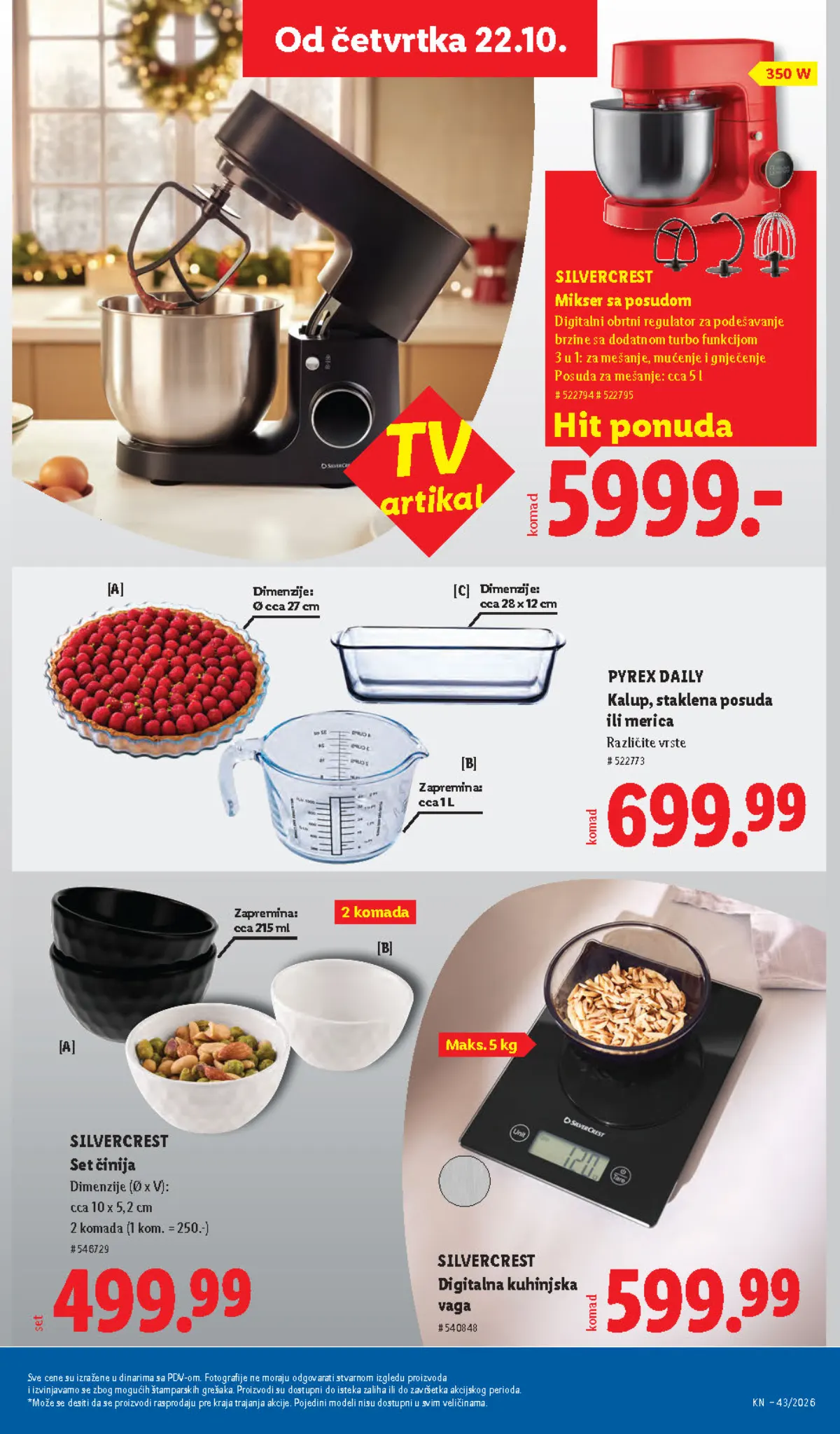 Lidl katalog 22–28.10.2026, strana 77 – Silvercrest mikser sa posudom i digitalna kuhinjska vaga