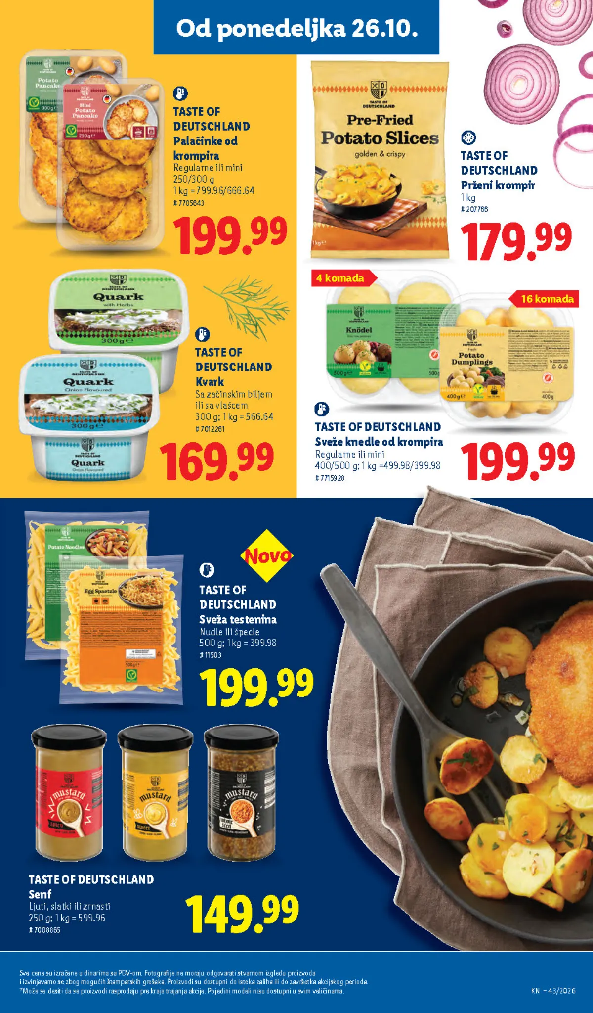 Lidl katalog 22–28.10.2026, strana 99 – Taste of Deutschland palačinke od krompira i prženi krompir