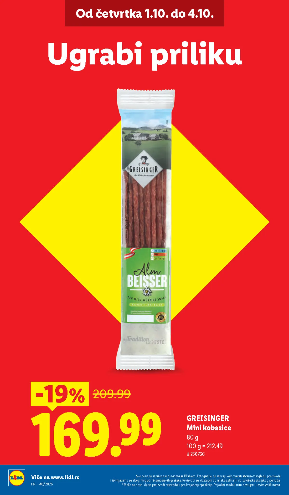 LIDL katalog – Greisinger mini kobasice 169,99 RSD