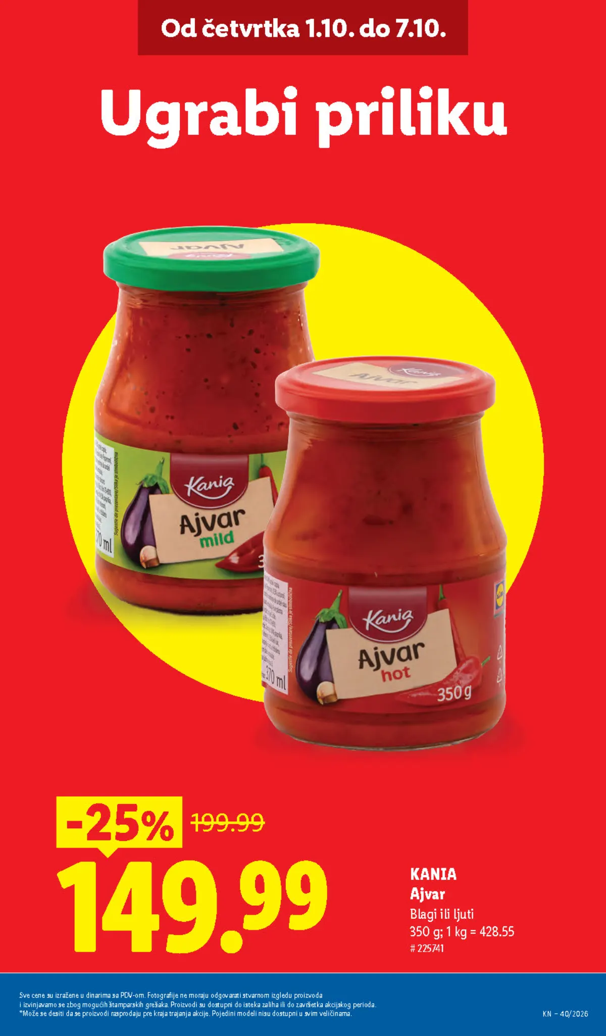 LIDL katalog – Kania ajvar 350 g 149,99 RSD