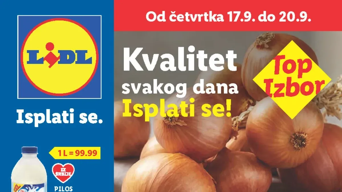 LIDL katalog od 17.09. do 23.09.2026. – akcijske cene prehrane, pića, mesa, mlečnih proizvoda i Lidl Plus ponude