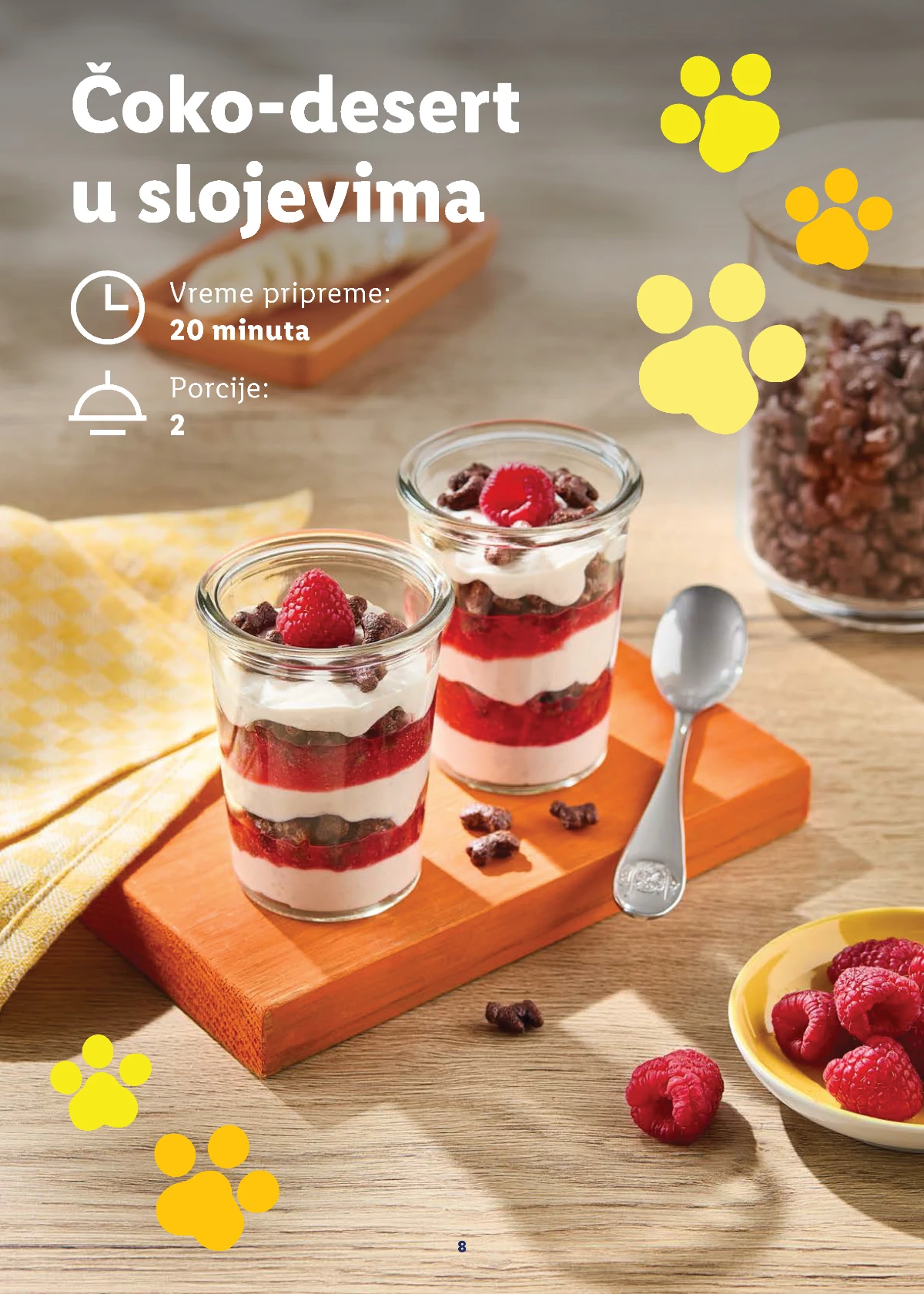 Recept za čoko-desert u slojevima iz Lidl Malog kuvara Patrolne šape