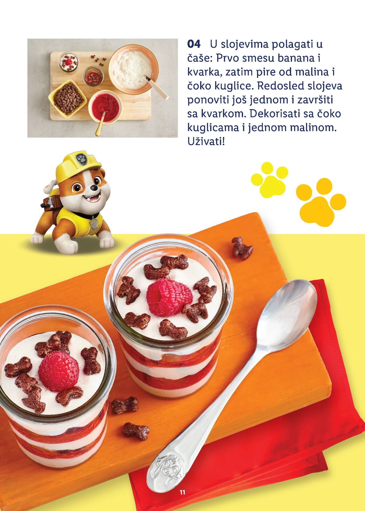 Gotov čoko-desert u slojevima iz Lidl Malog kuvara Patrolne šape