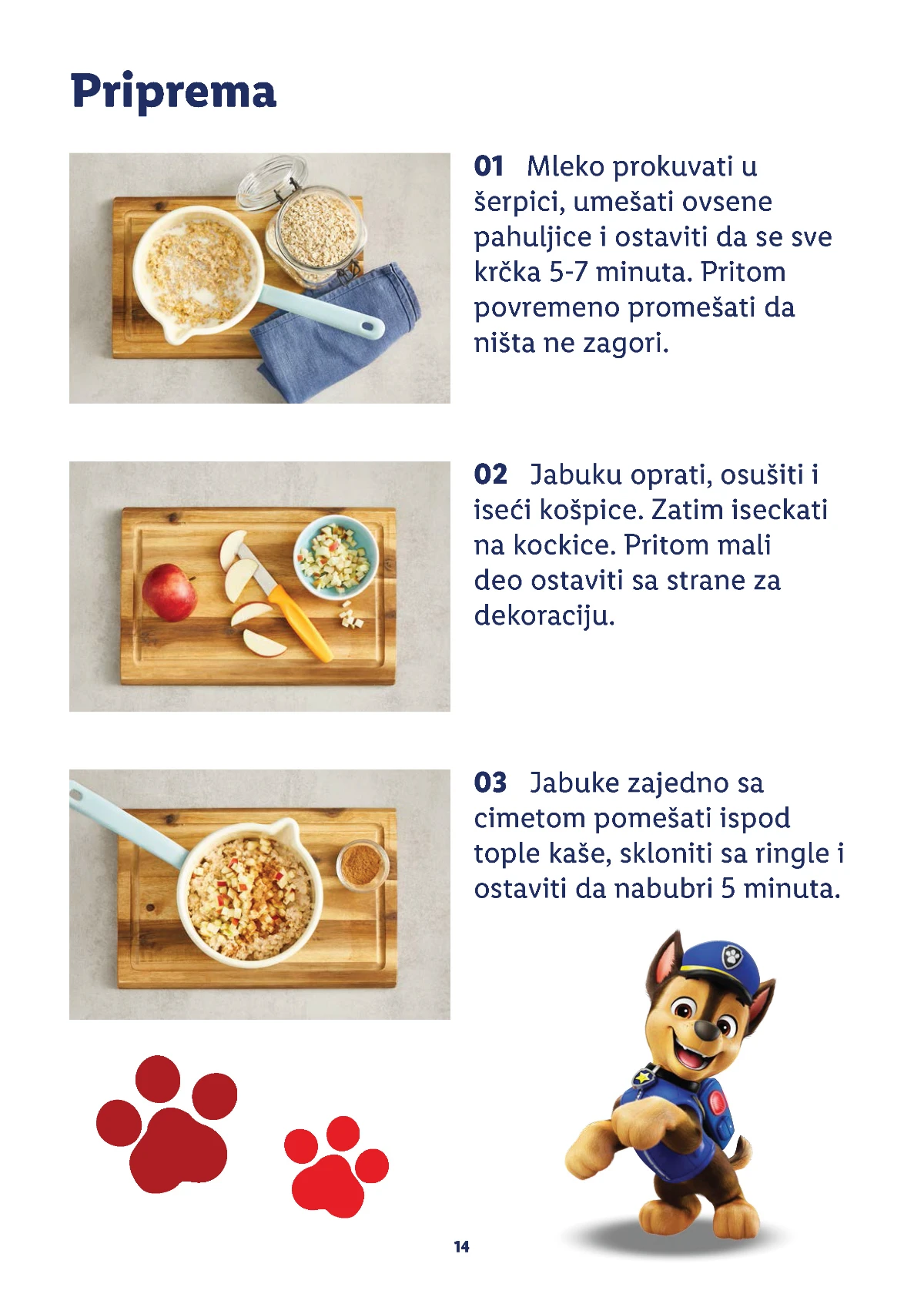 Priprema ovsene kaše sa jabukom iz Lidl Malog kuvara Patrolne šape