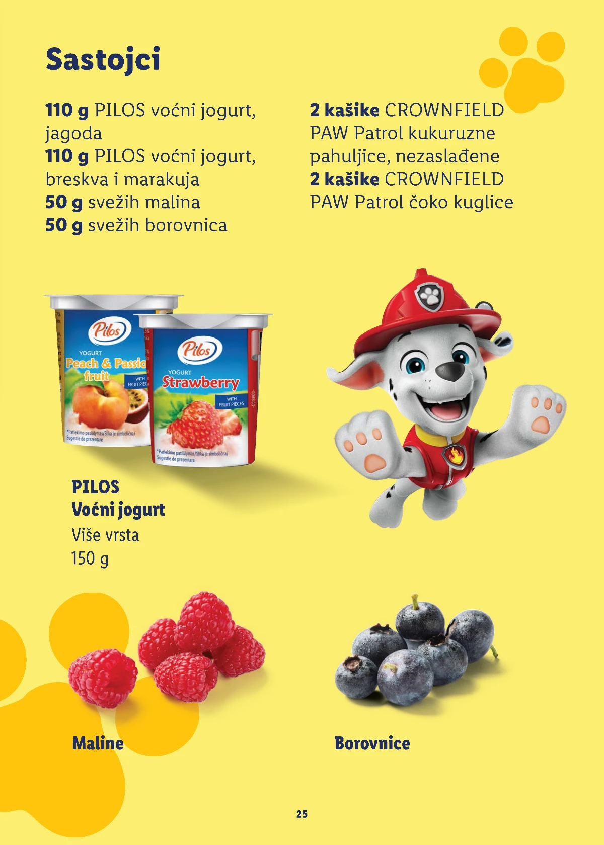 Sastojci za pripremu jogurt zalogajčića sa voćem