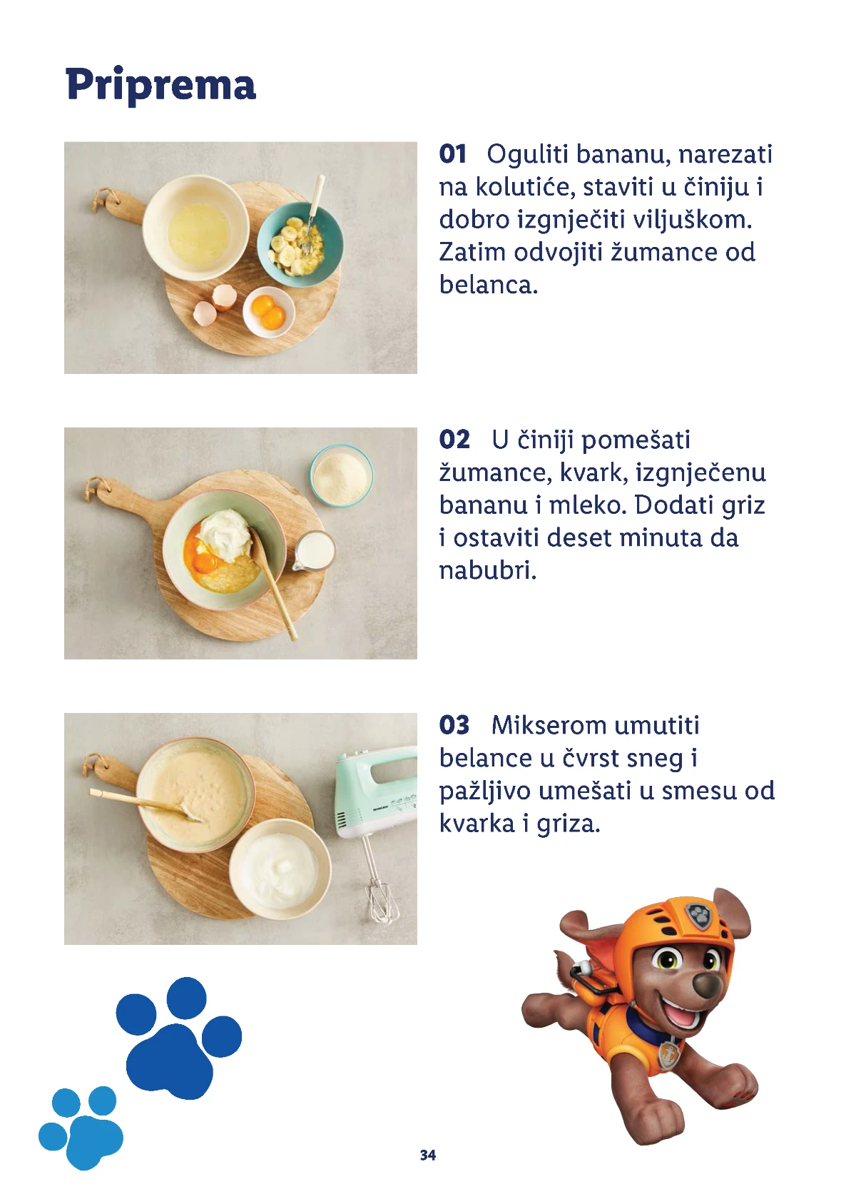 Priprema šapičastih palačinkica sa kvarkom iz Lidl Malog kuvara Patrolne šape