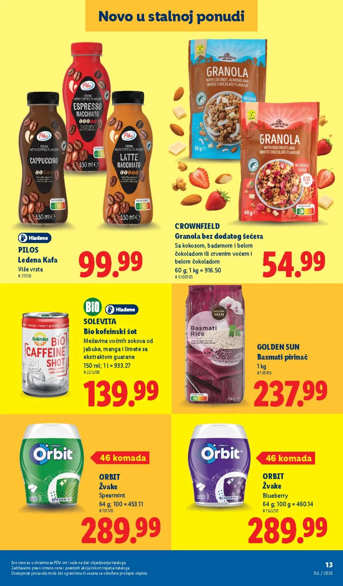 Lidl stalna ponuda – Solevita bio kofeinski šot, basmati pirinač, ledena kafa, granola i žvake