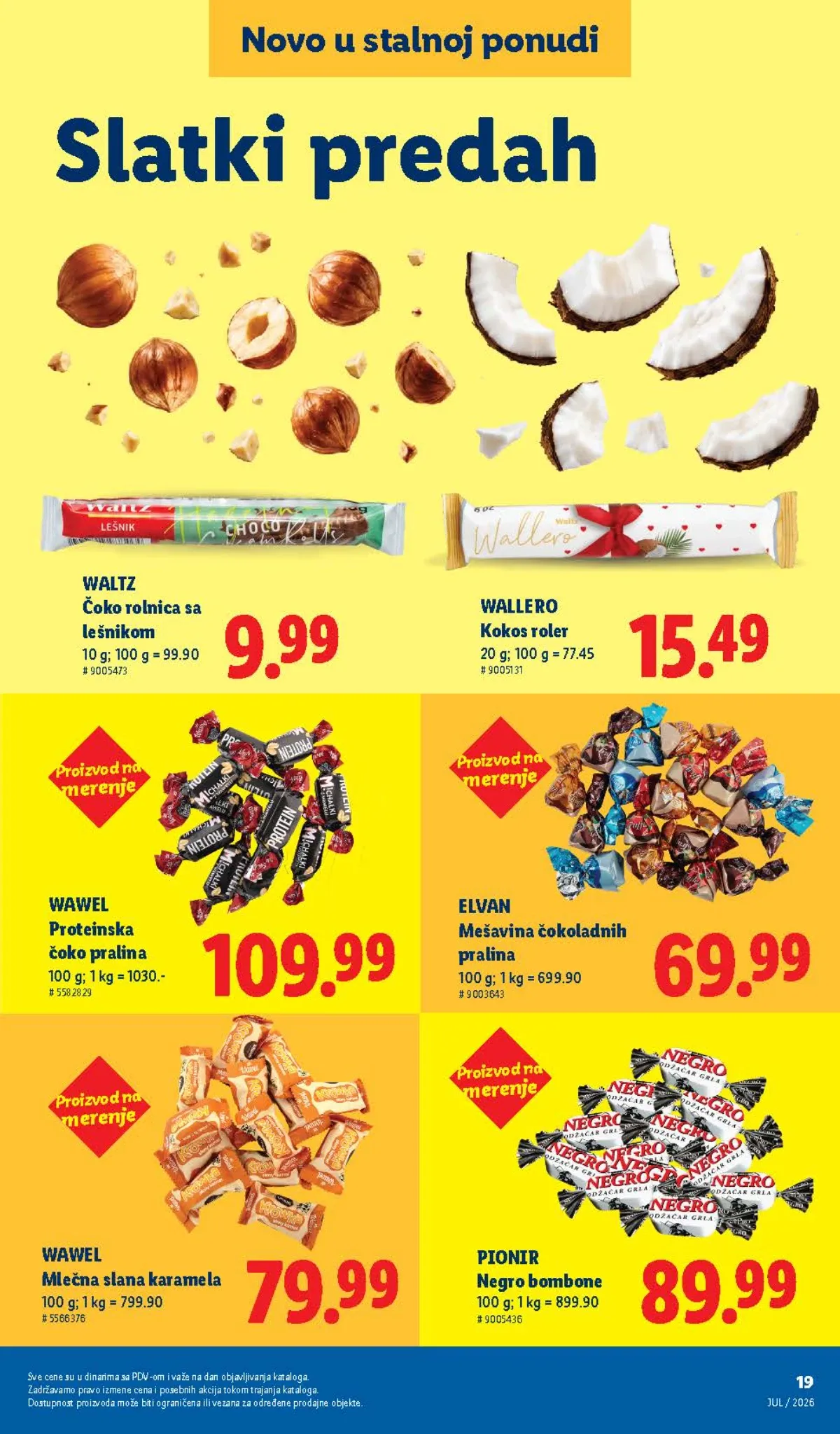 Lidl slatki program – Wawel praline, Elvan čokoladne praline, Negro bombone i čokoladne rolnice