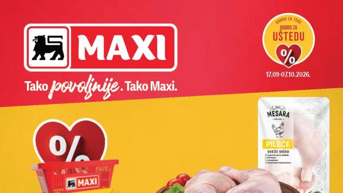 Maxi katalog od 17.09. do 07.10.2026. – hrana, piće, meso i proizvodi za domaćinstvo sniženi do 55%