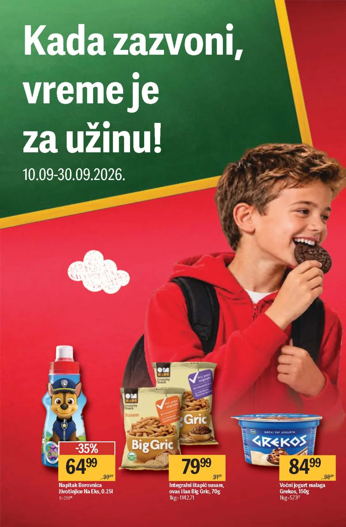 Maxi katalog – napici, integralni štapići i voćni jogurt