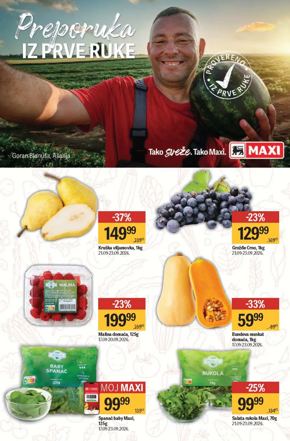 Maxi katalog – kruške, grožđe, maline, bundeva i salata