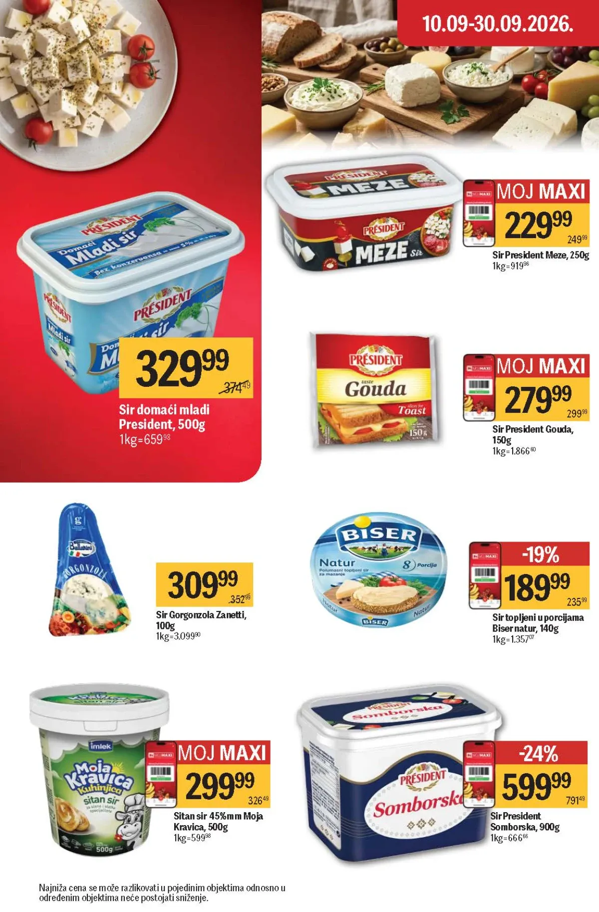Maxi katalog – President, Biser i Moja Kravica sirevi