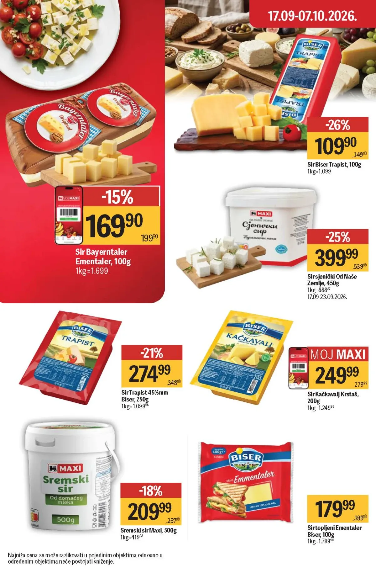 Maxi katalog – trapist, kačkavalj, sjenički i sremski sir