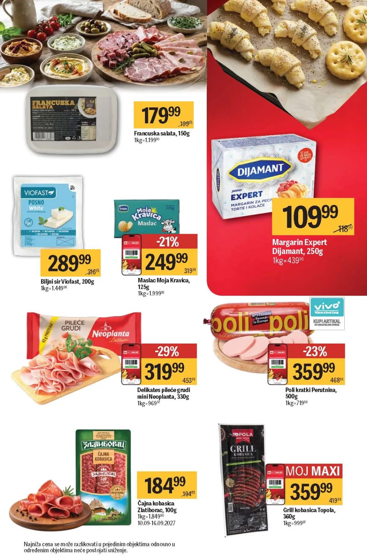 Maxi katalog – salata, maslac, kobasice i pileće grudi