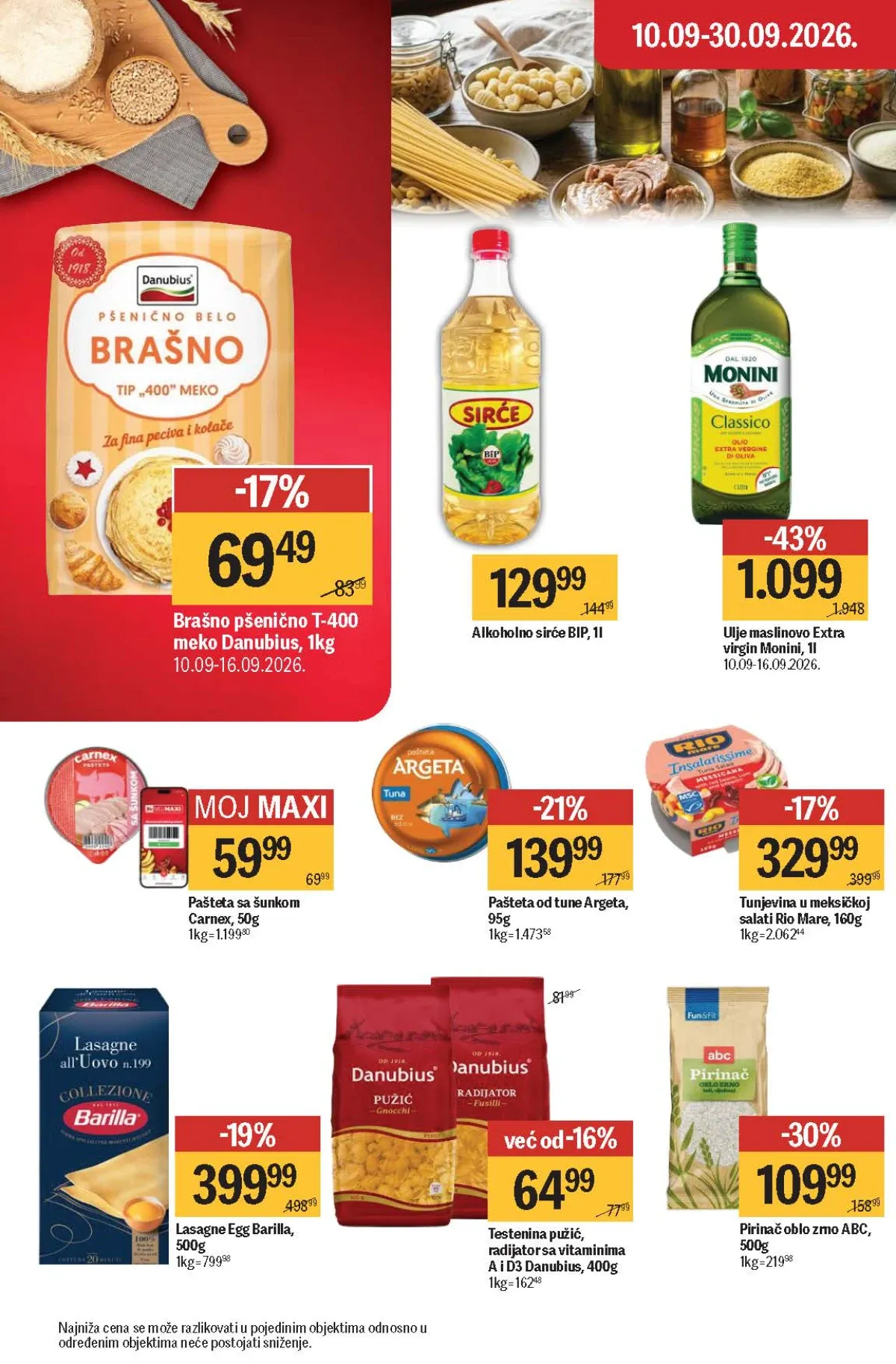 Maxi katalog – brašno, ulje, sirće, pašteta, tunjevina i testenina