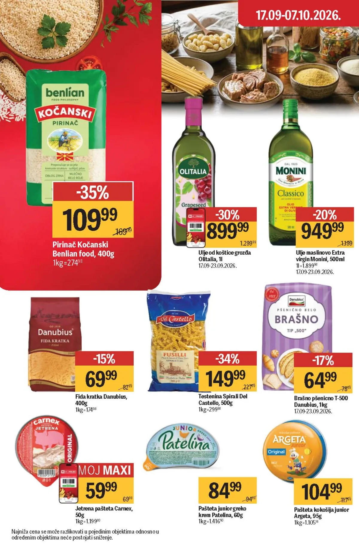 Maxi katalog – pirinač, maslinovo ulje, testenina, brašno i paštete