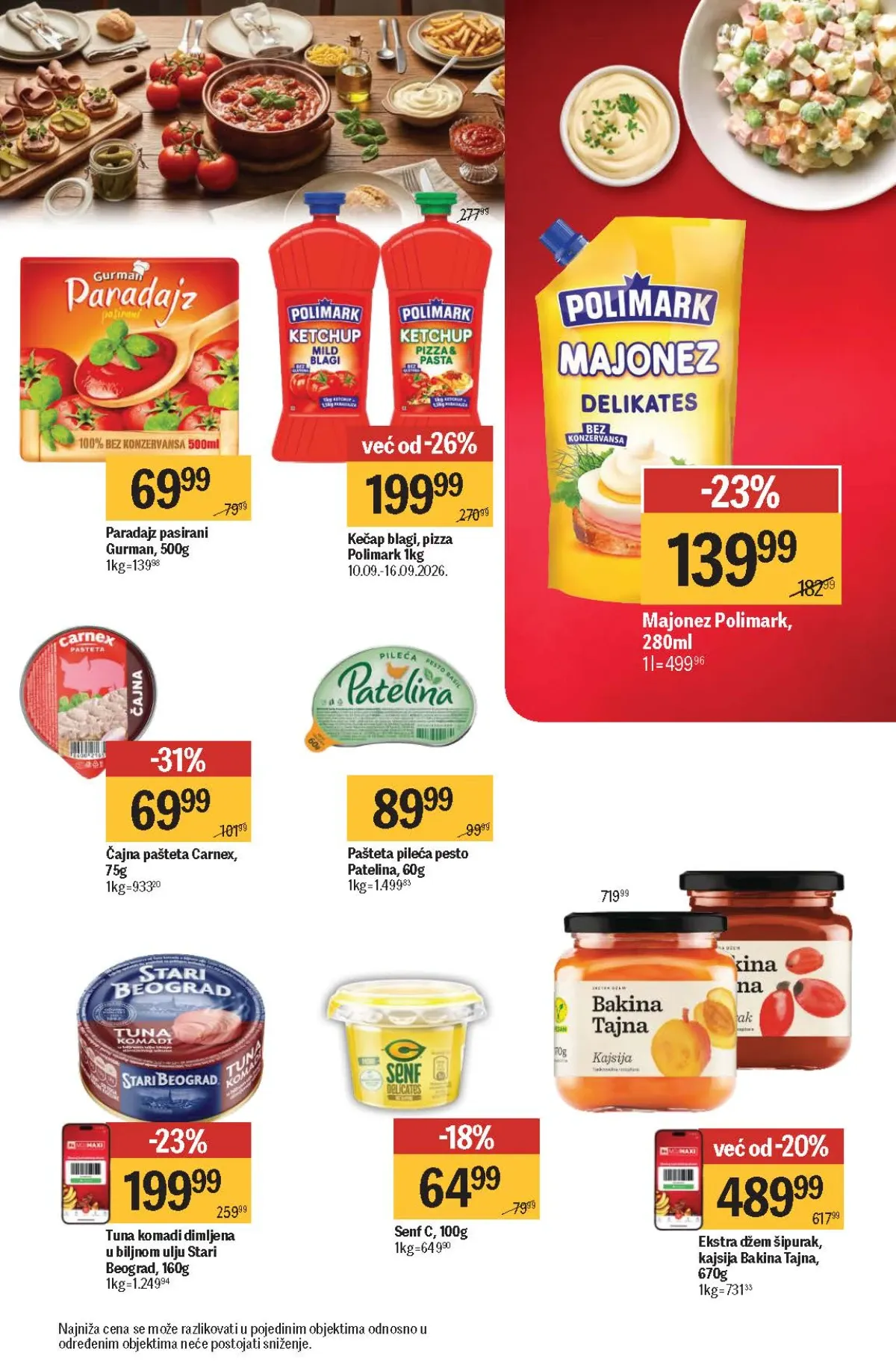 Maxi katalog – kečap, majonez, paštete, tuna, senf i džem