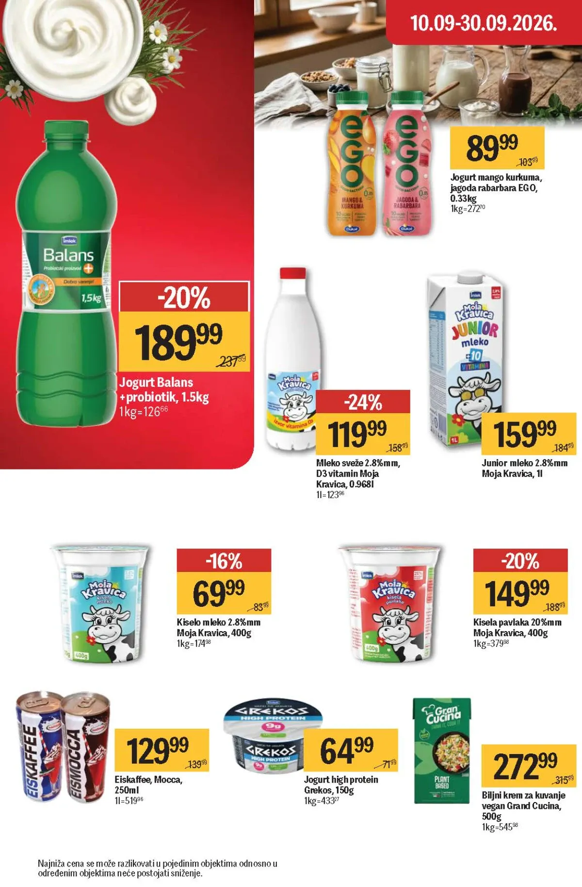 Maxi katalog – jogurt, mleko, pavlaka i biljni krem za kuvanje