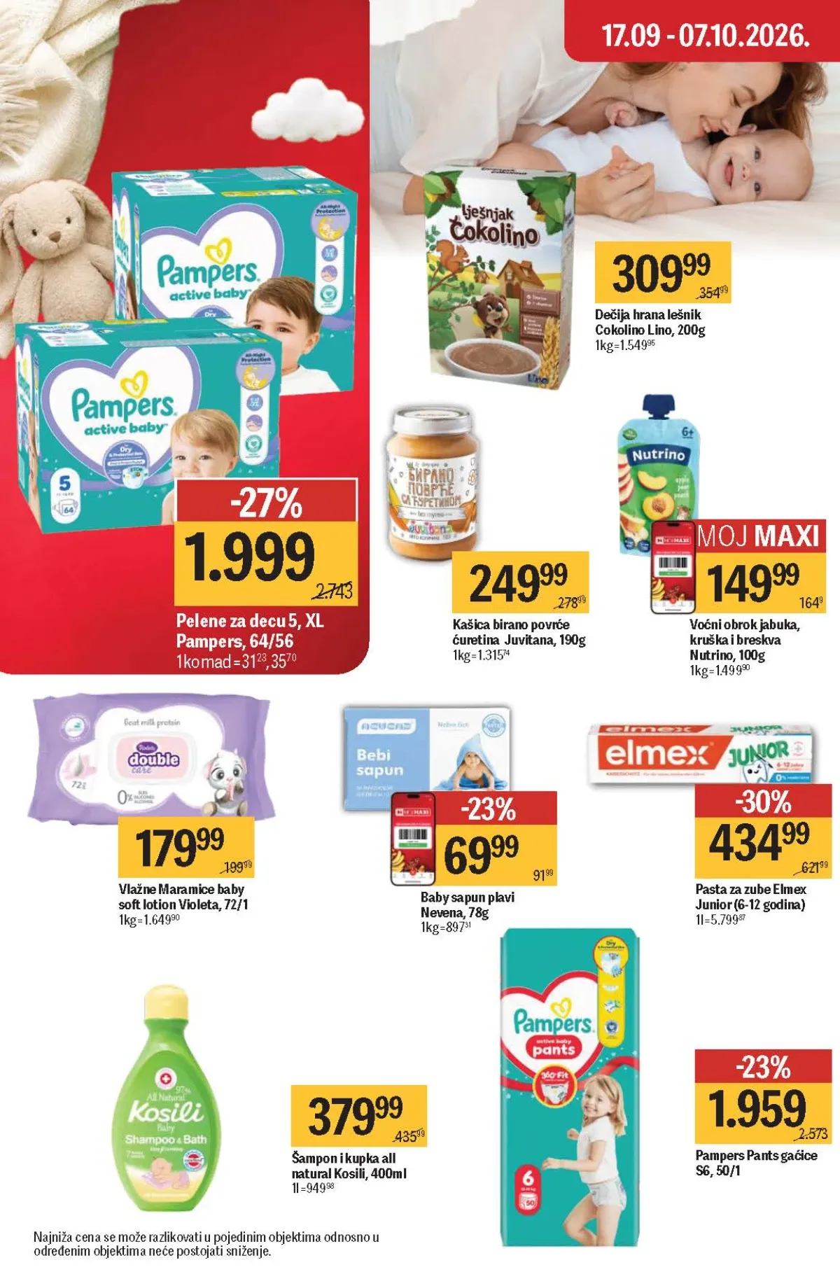 Maxi katalog – pelene, dečija hrana, vlažne maramice i dečija kozmetika