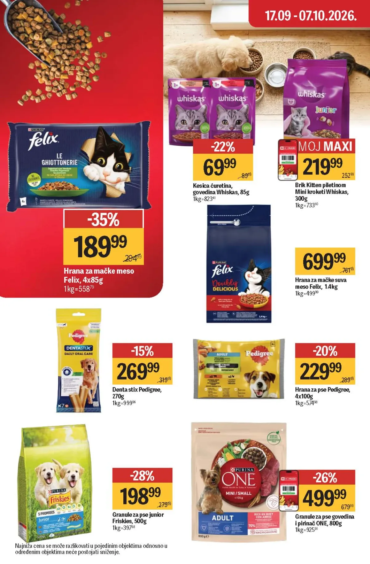 Maxi katalog – Whiskas, Felix, Pedigree, Friskies i ONE hrana za ljubimce