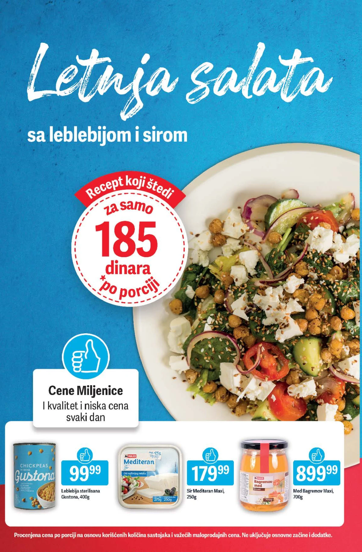 Maxi katalog – letnja salata sa leblebijom i sirom uz povoljne Maxi proizvode