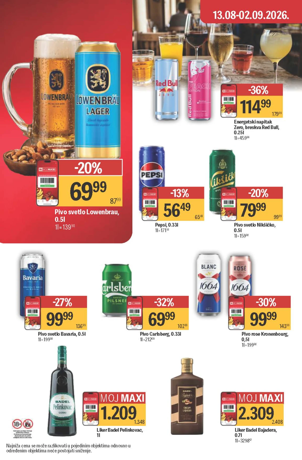 Maxi katalog – Red Bull, Carlsberg, Bavaria, Kronenbourg, Nikšićko, Lowenbrau i Pepsi na akciji
