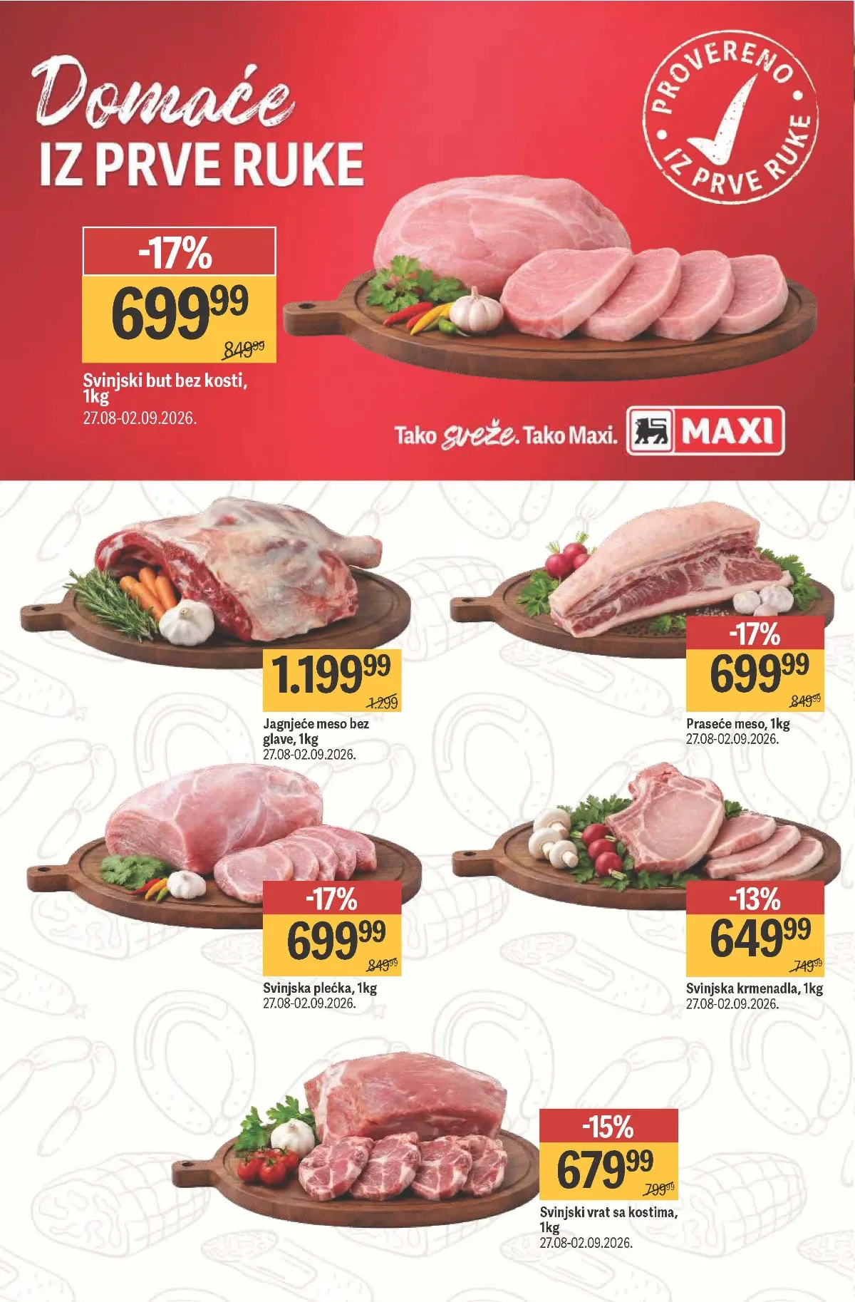 Maxi katalog – svinjski but bez kosti i jagnjeće meso