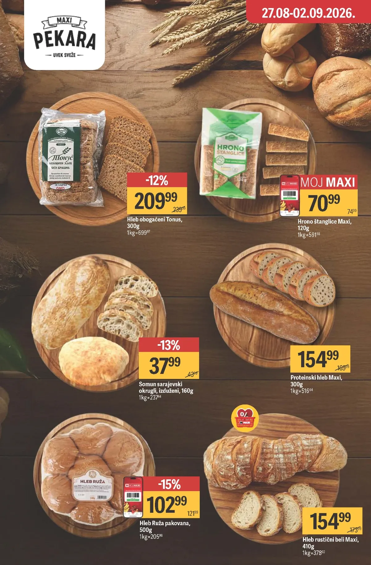 Maxi katalog – Tonus obogaćeni hleb i Maxi hrono štanglice